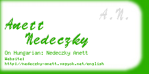 anett nedeczky business card